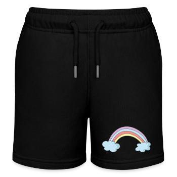 Regenbogen - Kinder Organic Joggingshorts Mini Bolter von Stanley/Stella - Schwarz - Vorne