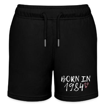 Jahrgang 1984 schreibendes Herz - Kinder Organic Joggingshorts Mini Bolter von Stanley/Stella - Schwarz - Vorne