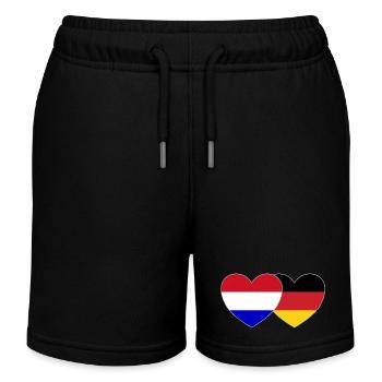 Hollande Allemagne Drapeau Cœur - Short de jogging enfant bio Stanley/Stella - noir - Devant