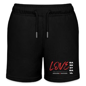 Liebe Basketball Rot - Kinder Organic Joggingshorts Mini Bolter von Stanley/Stella - Schwarz - Vorne