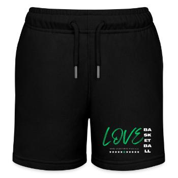 Ich liebe Basketball Grün - Kinder Organic Joggingshorts Mini Bolter von Stanley/Stella - Schwarz - Vorne