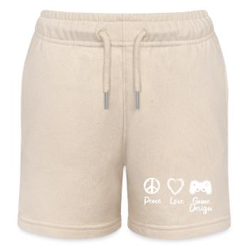 Game Development Motivation - Kids Organic Sweat Shorts by Stanley/Stella - soft Ecru - Front