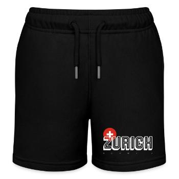 Zurich Wordmark with Swiss Crest - Kids Organic Sweat Shorts by Stanley/Stella - black - Front