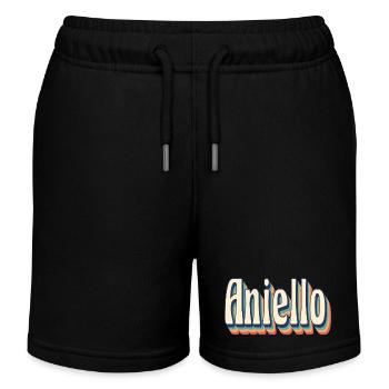 Aniello t-shirt retro vintage t-shirt gift - Kids Organic Sweat Shorts by Stanley/Stella - black - Front