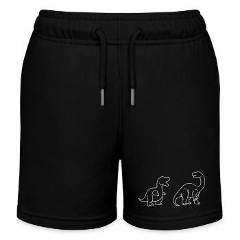 Dinosaurier Dinosaurier-Liebhaber - Kinder Organic Joggingshorts Mini Bolter von Stanley/Stella - Schwarz - Vorne