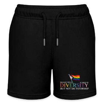 Bunte Regenbogenfahne Diversität - Kinder Organic Joggingshorts Mini Bolter von Stanley/Stella - Schwarz - Vorne