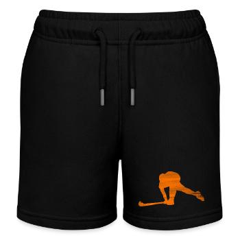 Hockey Niederlande Holland - Kinder Organic Joggingshorts Mini Bolter von Stanley/Stella - Schwarz - Vorne