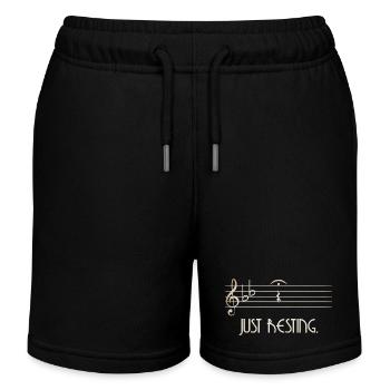 Just Resting Music Silhouette - Kids Organic Sweat Shorts by Stanley/Stella - black - Front