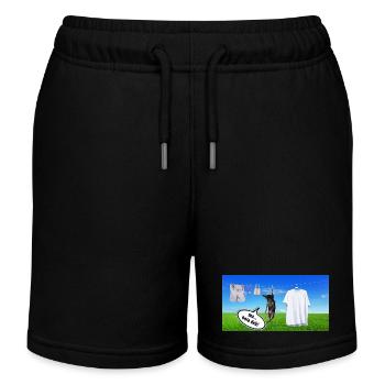 Puppy hanging to hang out - Kids Organic Sweat Shorts by Stanley/Stella - black - Front