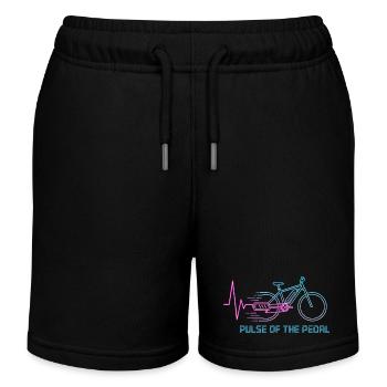 Neon Pulse Fahrradgrafik - Kinder Organic Joggingshorts Mini Bolter von Stanley/Stella - Schwarz - Vorne