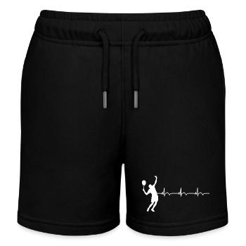 Tennisspieler Tennis EKG Herzschlag - Kinder Organic Joggingshorts Mini Bolter von Stanley/Stella - Schwarz - Vorne