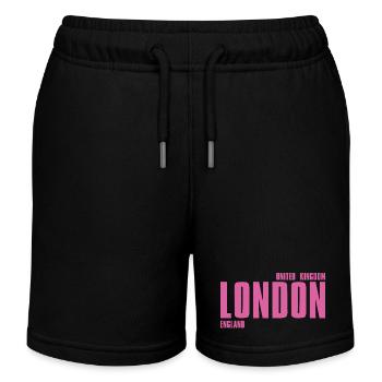 London – England Lyric Design - Kids Organic Sweat Shorts by Stanley/Stella - black - Front