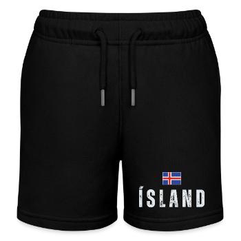 Isländische Flagge, isländischer Patriot - Kinder Organic Joggingshorts Mini Bolter von Stanley/Stella - Schwarz - Vorne