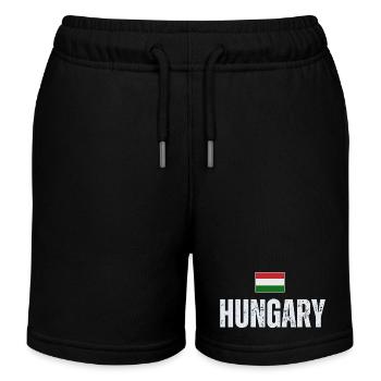 Hungarian flag, Hungarian patriot - Kids Organic Sweat Shorts by Stanley/Stella - black - Front