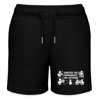 Egal, wie deine Stimme klingt, ich bleibe dran. - Kinder Organic Joggingshorts Mini Bolter von Stanley/Stella - Schwarz - Vorne