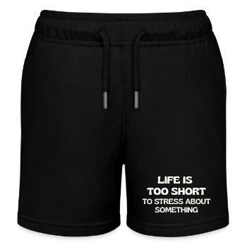 Das Leben ist zu kurz, um sich über etwas zu stressen - Kinder Organic Joggingshorts Mini Bolter von Stanley/Stella - Schwarz - Vorne