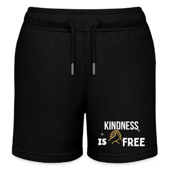 La gentillesse est gratuite – T-shirt minimaliste poignée de main dorée - Short de jogging enfant bio Stanley/Stella - noir - Devant