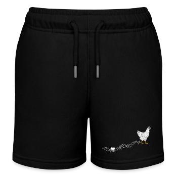 Chicken Whisperer Chicken Chicken Keeper Chickens - Kids Organic Sweat Shorts by Stanley/Stella - black - Front