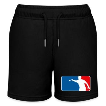 Petanque Boule Logo Major League USA France Sty - Kinder Organic Joggingshorts Mini Bolter von Stanley/Stella - Schwarz - Vorne
