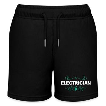 Elektriker Ornament-Design Petrol - Kinder Organic Joggingshorts Mini Bolter von Stanley/Stella - Schwarz - Vorne