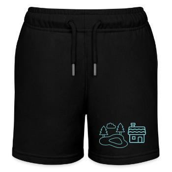 Waldsee-Häuschen Silhouetten - Short de jogging enfant bio Stanley/Stella - noir - Devant