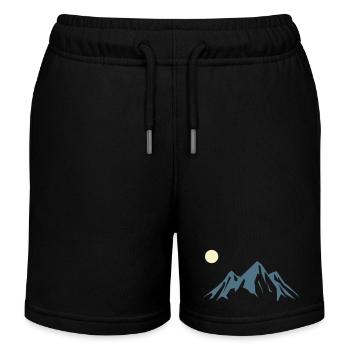 Bergsilhouette Sonnenaufgang - Kinder Organic Joggingshorts Mini Bolter von Stanley/Stella - Schwarz - Vorne
