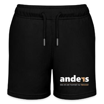 Anders ist wie "normal", nur besser. Sei du selbst - Kinder Organic Joggingshorts Mini Bolter von Stanley/Stella - Schwarz - Vorne