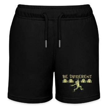 BE DIFFERENT Frog - Kids Organic Sweat Shorts by Stanley/Stella - black - Front