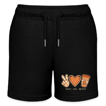 Pumpkin Spice Latte Pumpkin Autumn Aesthetics - Kids Organic Sweat Shorts by Stanley/Stella - black - Front