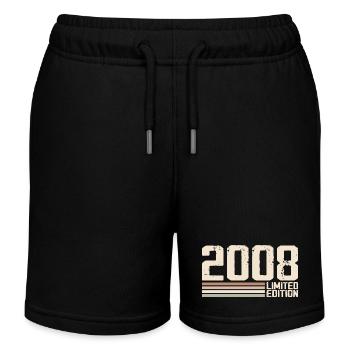 2008 Jahrgang 2008 Geburtstag 2008 Retro 2008 - Kinder Organic Joggingshorts Mini Bolter von Stanley/Stella - Schwarz - Vorne