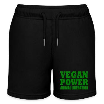 Vegan power animal liberation - Short de jogging enfant bio Stanley/Stella - noir - Devant