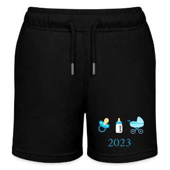 Modèle Naissance Garçon Bébé 2023 Personnalisable - Short de jogging enfant bio Stanley/Stella - noir - Devant