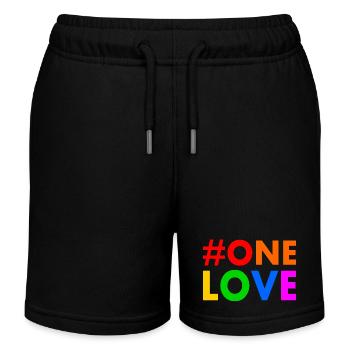 One love - Kids Organic Sweat Shorts by Stanley/Stella - black - Front
