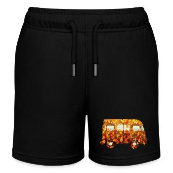 Camping-car d’automne: Sous un feuillage coloré - Short de jogging enfant bio Stanley/Stella - noir - Devant