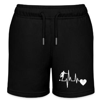 Fußballmannschaft Fußballdesign Fußballspieler - Kinder Organic Joggingshorts Mini Bolter von Stanley/Stella - Schwarz - Vorne