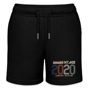 Vintage 2020 Anniversary Gift - Vintage 2020 - Kids Organic Sweat Shorts by Stanley/Stella - black - Front