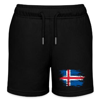Island Flagge used - Kinder Organic Joggingshorts Mini Bolter von Stanley/Stella - Schwarz - Vorne