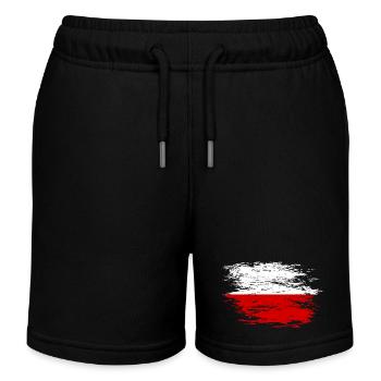 Polen Flagge used - Kinder Organic Joggingshorts Mini Bolter von Stanley/Stella - Schwarz - Vorne