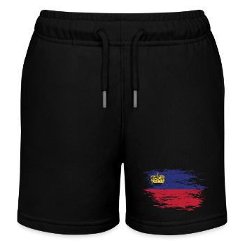 Liechtenstein Flagge used - Kinder Organic Joggingshorts Mini Bolter von Stanley/Stella - Schwarz - Vorne