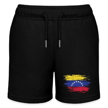 Venezuella flag used - Kids Organic Sweat Shorts by Stanley/Stella - black - Front