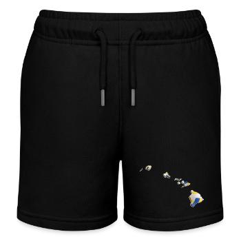 Echter Volleyball in der Hawaii State Landkarte - Kinder Organic Joggingshorts Mini Bolter von Stanley/Stella - Schwarz - Vorne