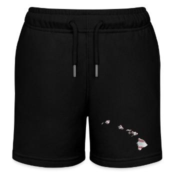 Echter Baseball in der Hawaii State Landkarte - Kinder Organic Joggingshorts Mini Bolter von Stanley/Stella - Schwarz - Vorne