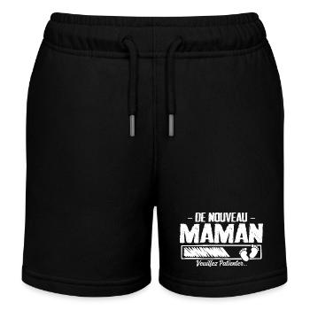Woman Mom Gift New Birth Future - Kids Organic Sweat Shorts by Stanley/Stella - black - Front