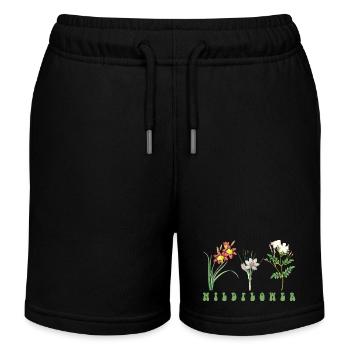 Flower - Kids Organic Sweat Shorts by Stanley/Stella - black - Front