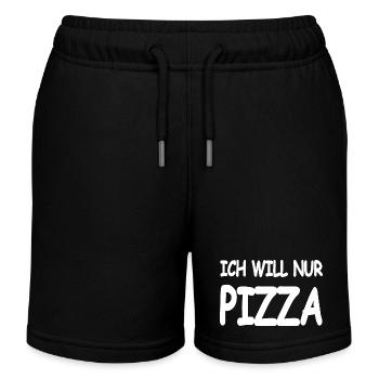 Pizza - Kinder Organic Joggingshorts Mini Bolter von Stanley/Stella - Schwarz - Vorne
