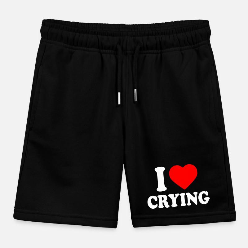 i love crying Kids Organic Sweat Shorts by Stanley/Stella