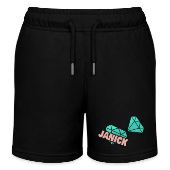 Papa Janick - Short de jogging enfant bio Stanley/Stella - noir - Devant