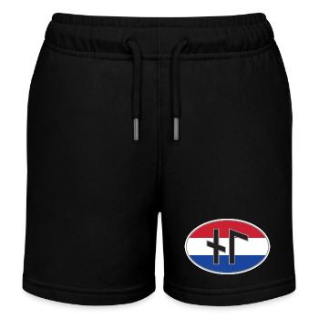 NL (Nederland) Runen-Ländercode-Aufkleber - Kinder Organic Joggingshorts Mini Bolter von Stanley/Stella - Schwarz - Vorne