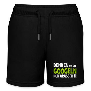 Denken ist wie googeln nur krasser!!! - Internet - Kinder Organic Joggingshorts Mini Bolter von Stanley/Stella - Schwarz - Vorne