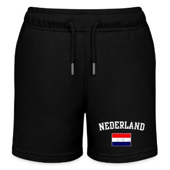 Nederland Arc-Flagge - Kinder Organic Joggingshorts Mini Bolter von Stanley/Stella - Schwarz - Vorne